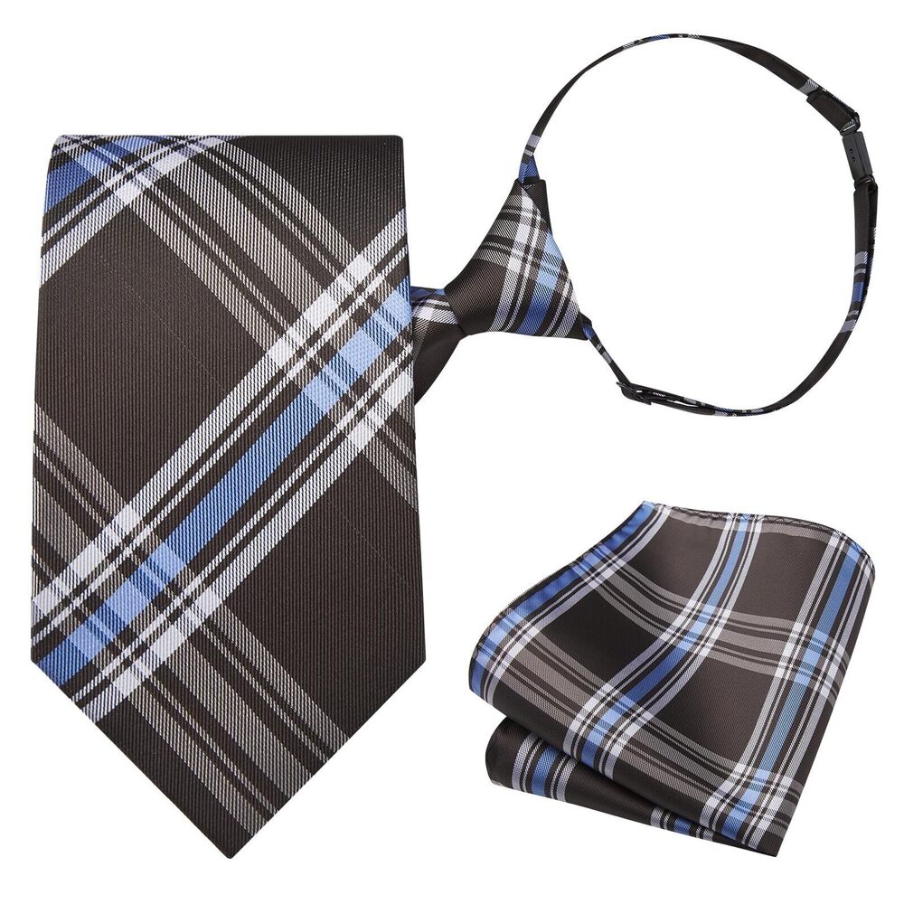 7212 Brown Ties Pre-tied Adjustable 's Neckties Blue Striped Ties